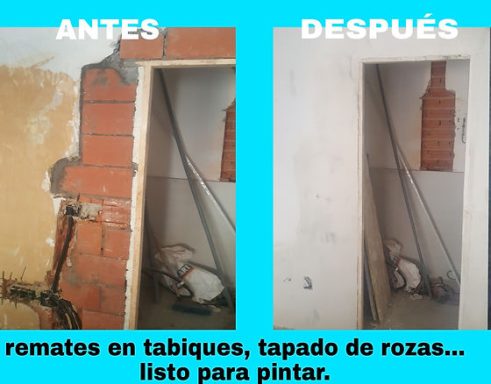 hacemos reparaciones de yeso en tabiques, asi que cubrir sus pequeñas reformas
